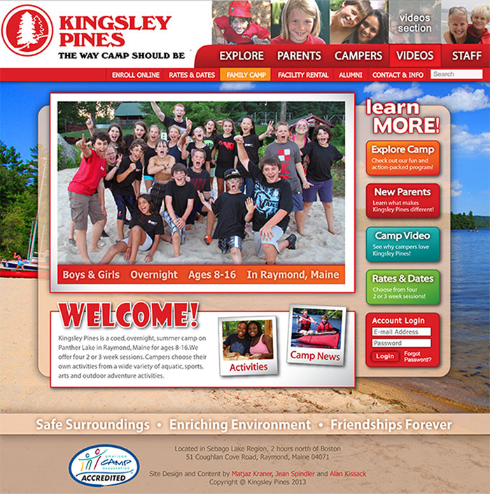 Summer Camp Website Design